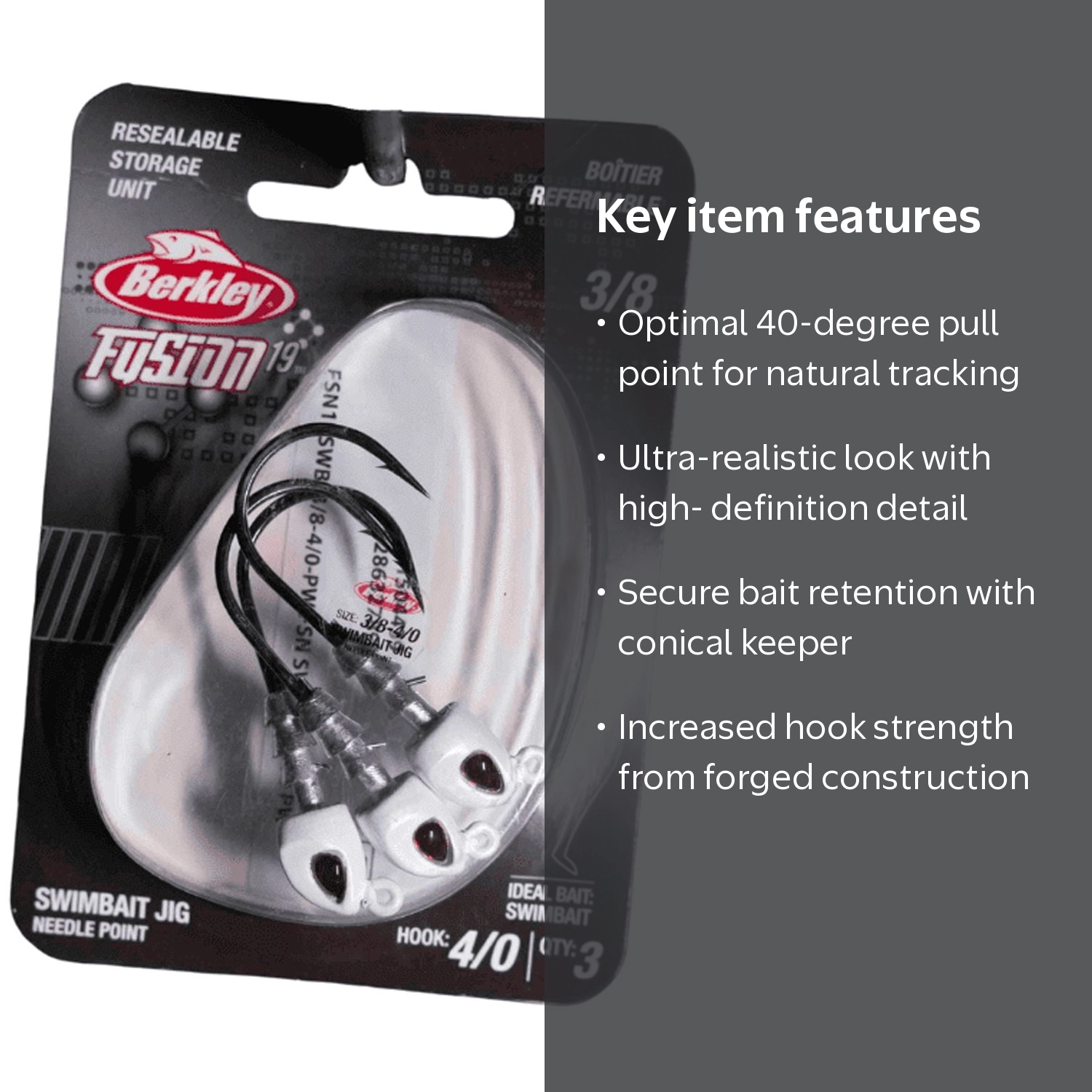 Berkley Fusion19‚Ñ¢ Swimbait Jig Head, 40¬∞ Pull Point - Walmart.com