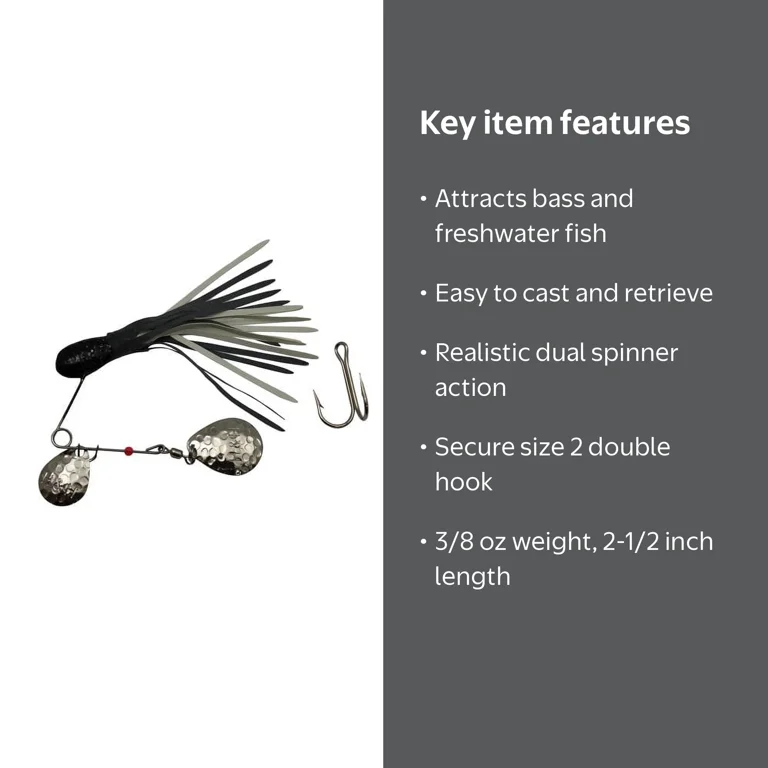 black and white fishing lures River Kit See below for product details H&H Original Single Spinner Bait,