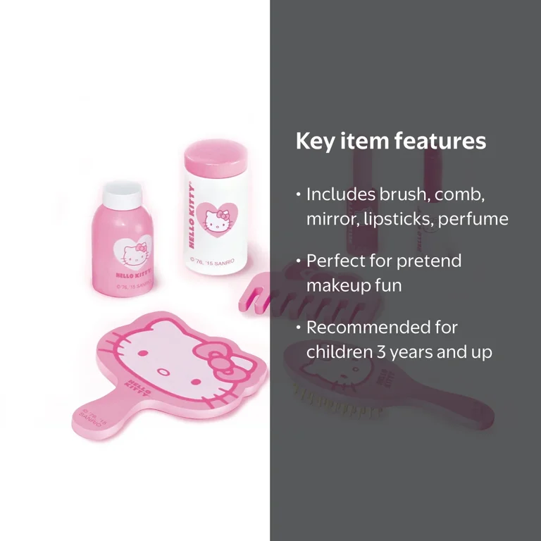 Jupiter Hello Kitty Kids Vanity Set with 7 Accessories for