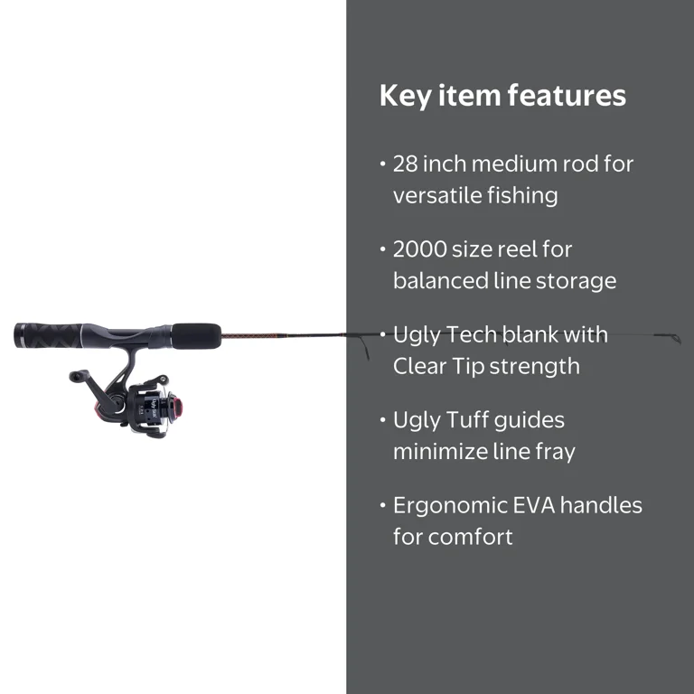 Ugly Stik GX2 Ice Spinning Fishing Combo, 28
