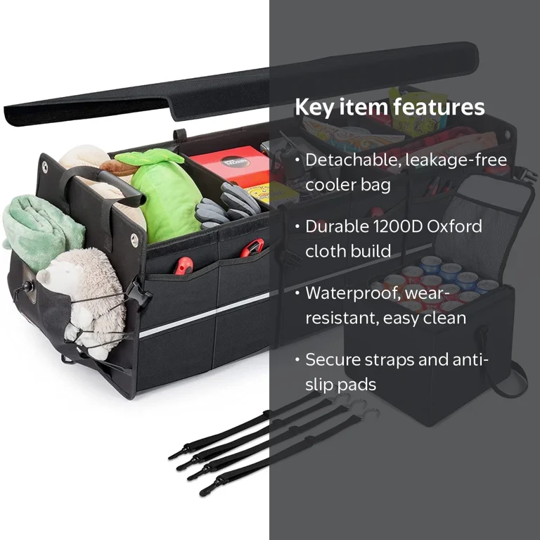 AstroAI, Car Trunk Organizer, 110L, Water-resistant, Black