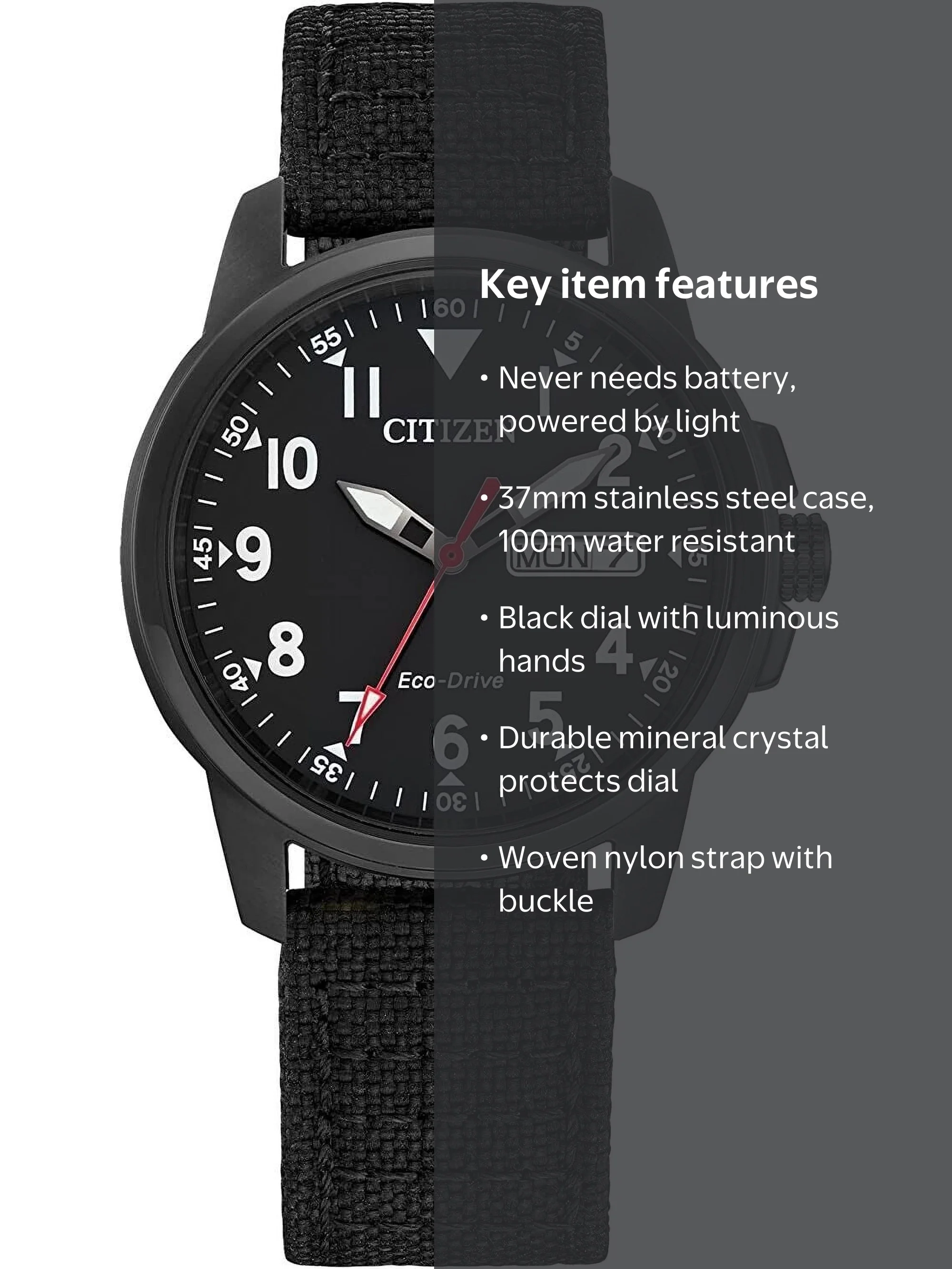 Citizen Eco-Drive Men's Weekender Black Garrison Field Watch