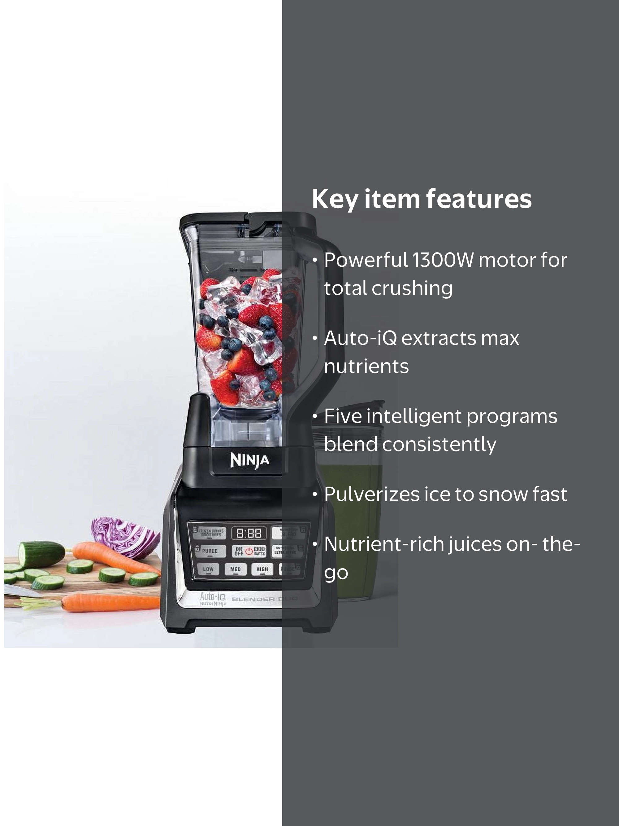 Ninja Duo Auto IQ Blender with NutriNinja Single Serve Cups (BL641