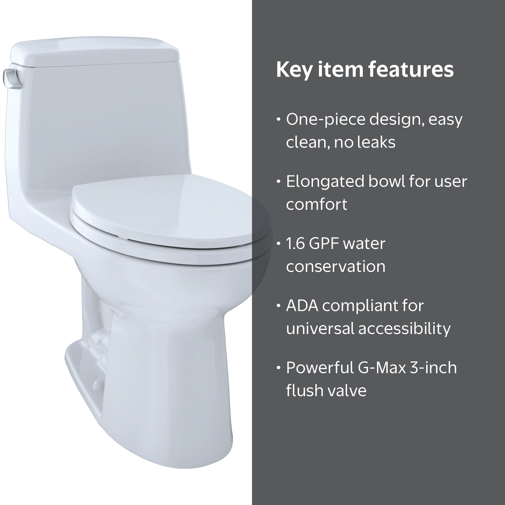 TOTO® UltraMax® One-Piece Elongated 1.6 GPF ADA Compliant Toilet