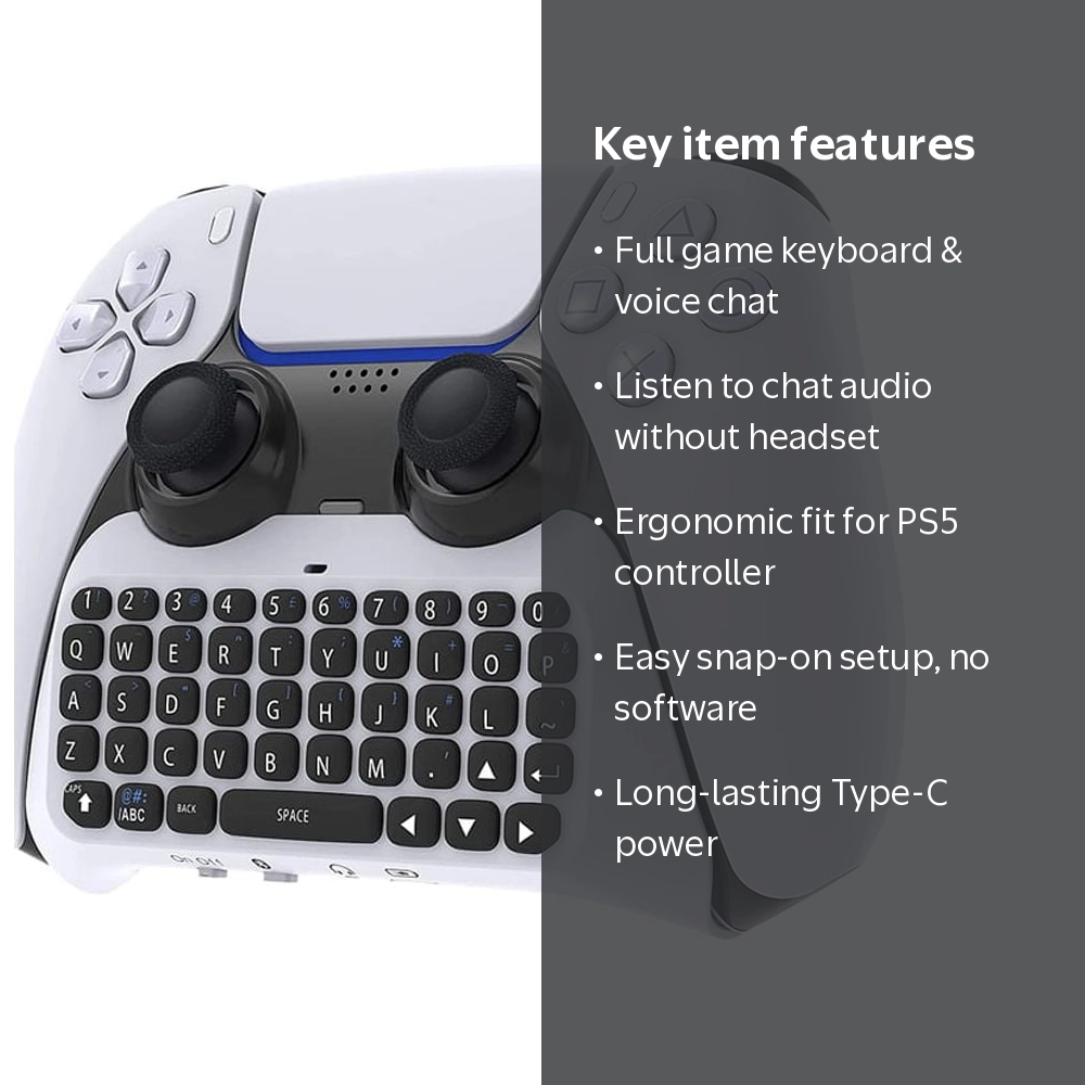Popvcly, Wireless Controller Keyboard, Bluetooth, for PS5