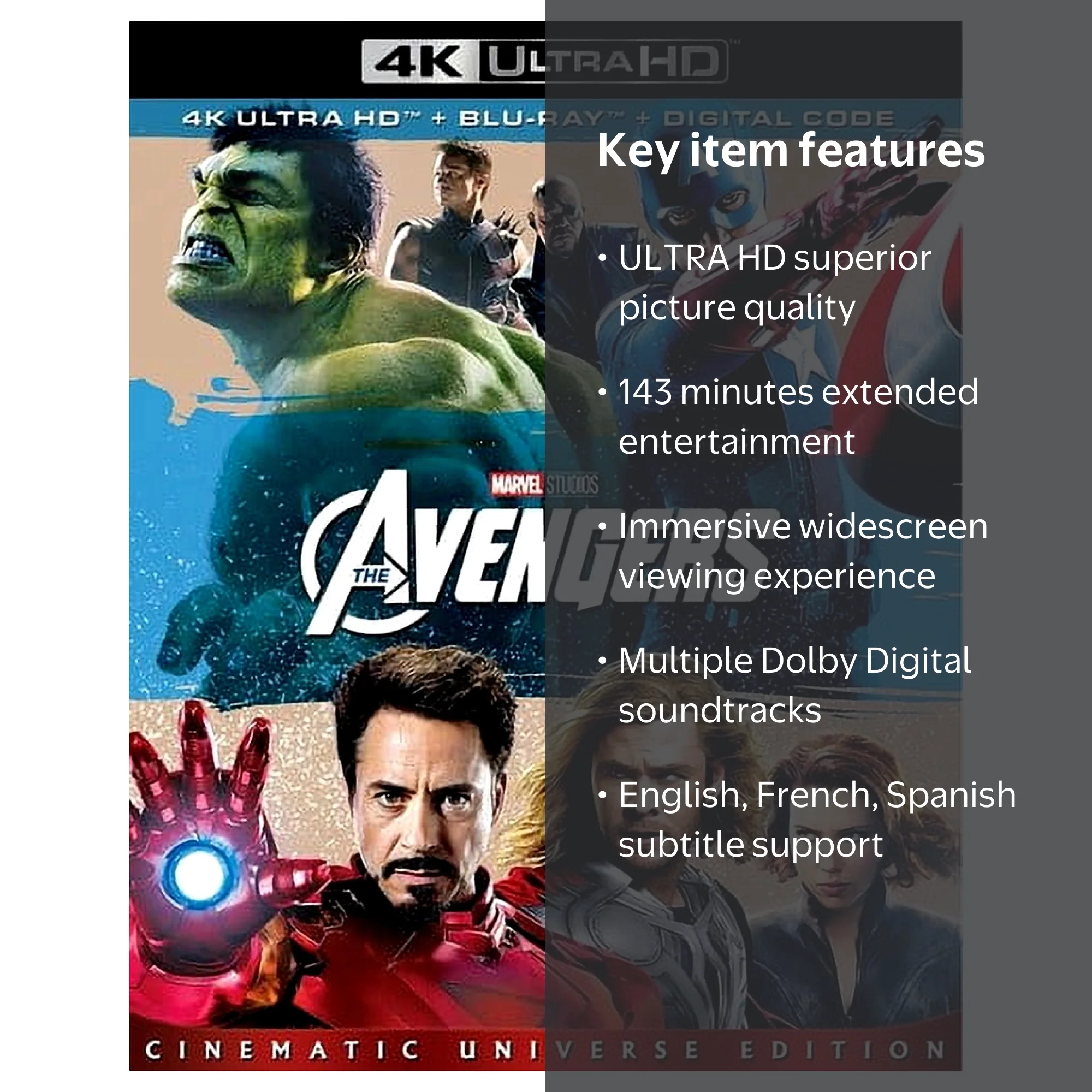 Marvel - The Avengers [ULTRA HD] DVD, PG-13 with Enhanced