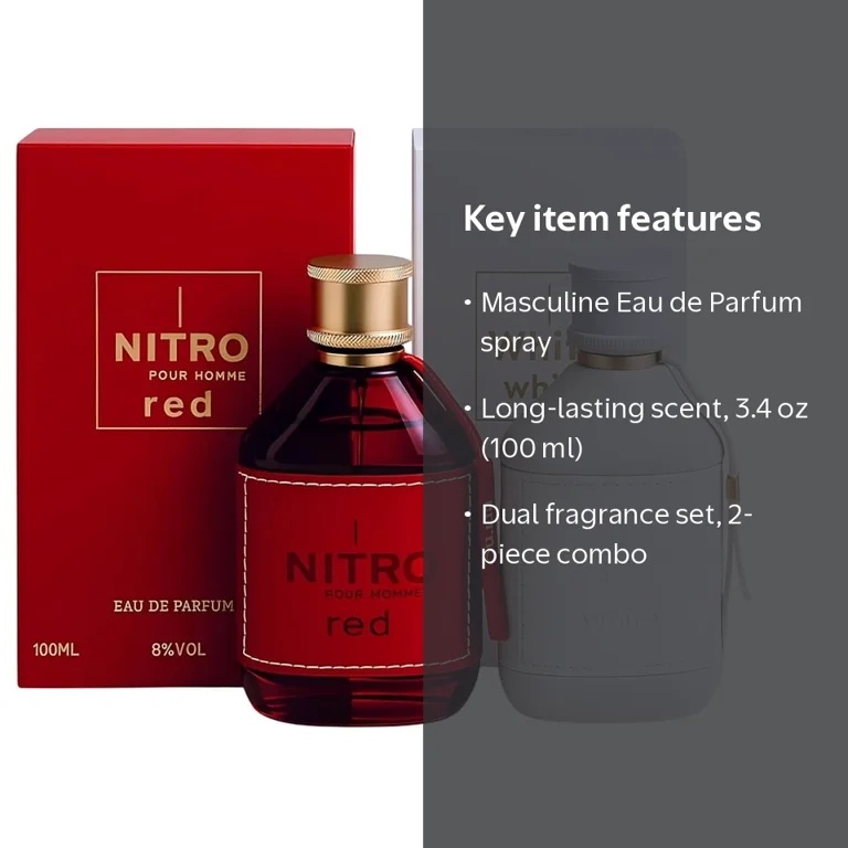 Dumont, Men's Edp Spray, 3.4 oz, Nitro Red & White 2PC Combo