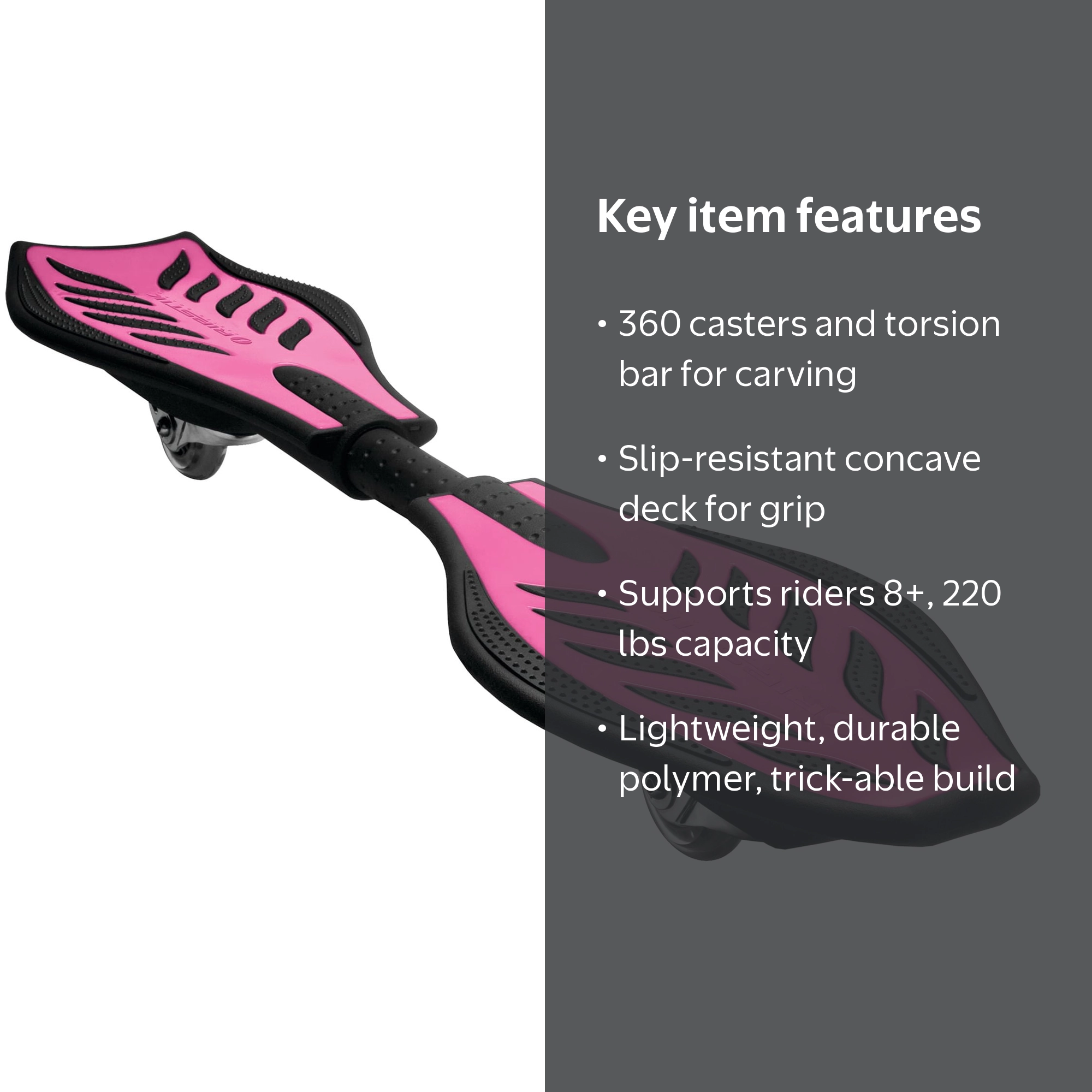 Razor RipStik Classic, Pink, Pivoting Skateboard, 360-Degree