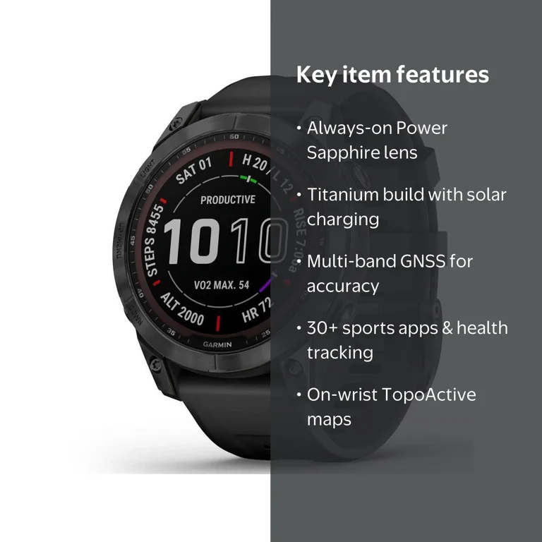 Garmin fenix 7 Sapphire Solar 47mm Rugged GPS Smartwatch with