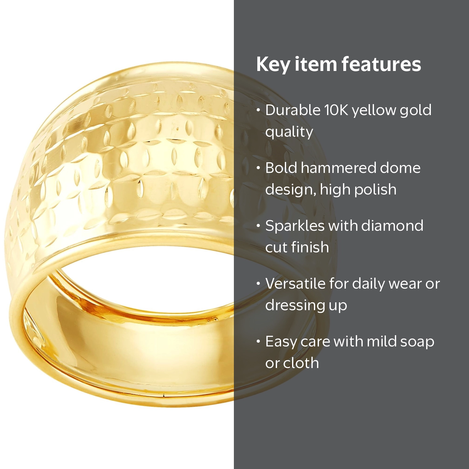 Brilliance Fine Jewelry 10K Yellow Gold Woven Design Dome Shape
