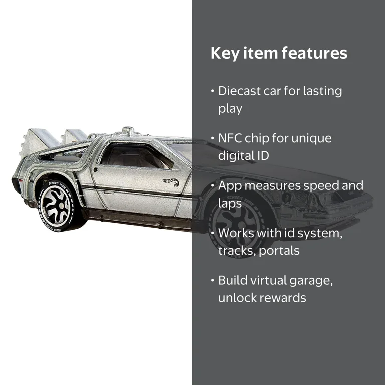 Free Shipping! Back to the Future Time Machine Hot Wheels ID