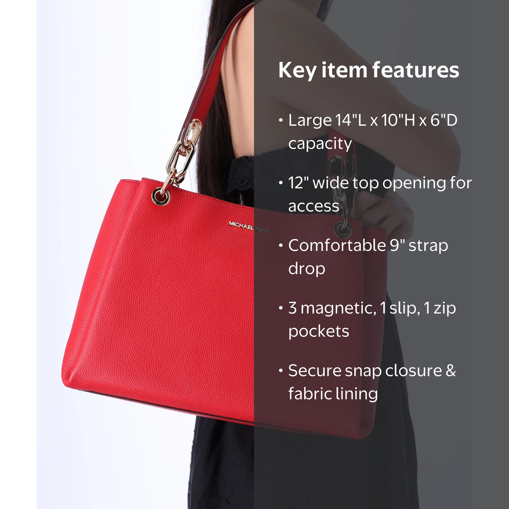 Michael Kors Trisha Large Triple Gusset Shoulder Tote - Walmart.com