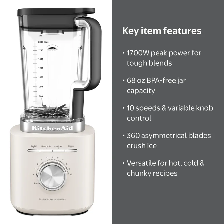 KitchenAid 68 oz Pure Power Blender, 1700 Watt Peak Power
