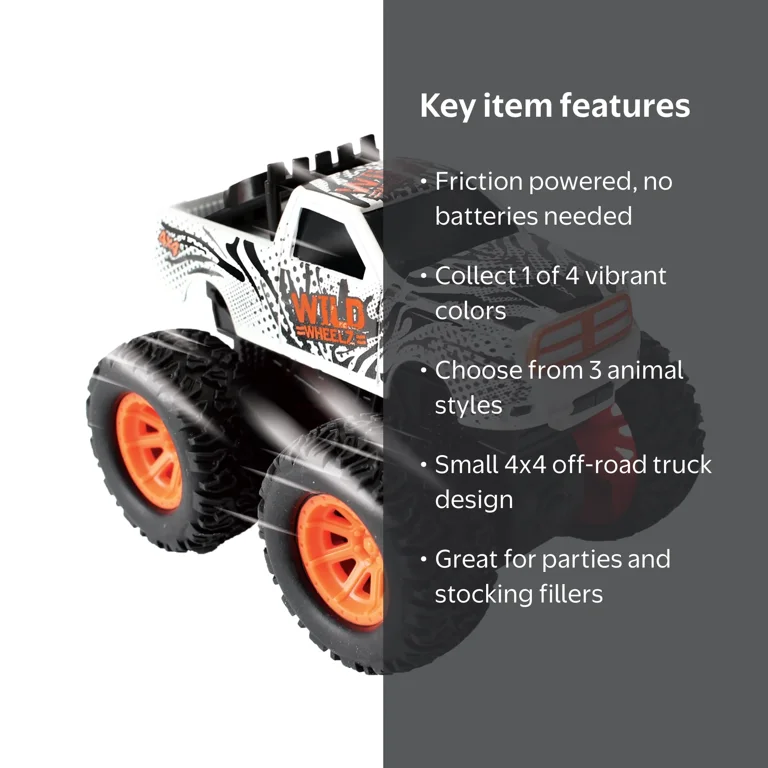 Wild Wheelz - Safari from Deluxebase. Friction Monster Truck Toys