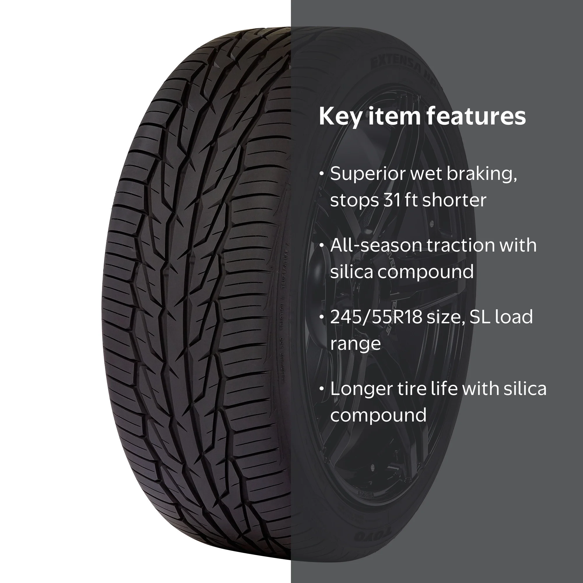 Toyo Extensa HP II 245/55R18 103V All-Season Tire - Walmart.com