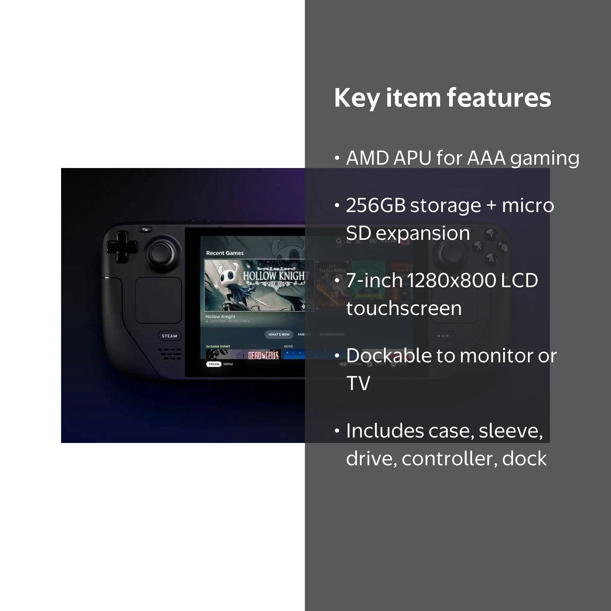 Valve Steam Deck 256GB Handheld Gaming Console, 1280 x 800 LCD