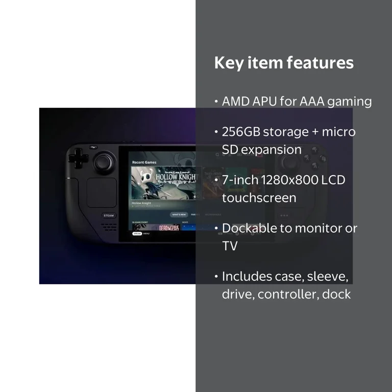 Valve Steam Deck 256GB Handheld Gaming Console, 1280 x 800 LCD
