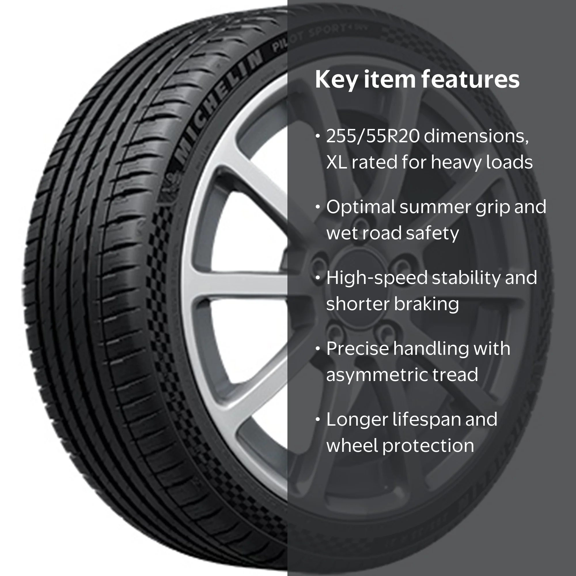 Michelin Pilot Sport 4 SUV 255/55R20 110Y XL Fits: 2020-21 Ford