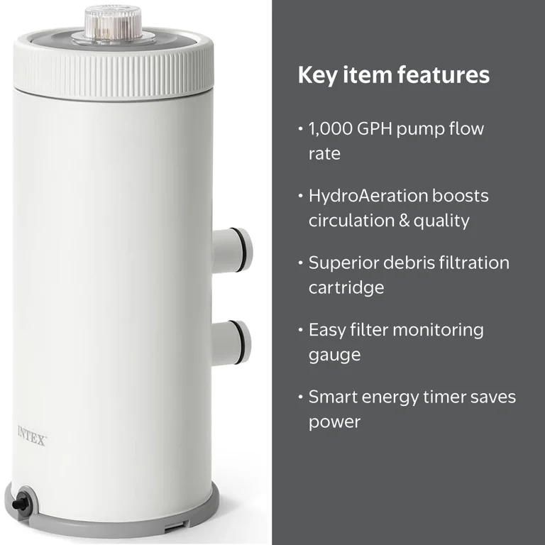 Intex C1000 Cartridge Filter Pump, 1000 GPH, Above Ground Pool up