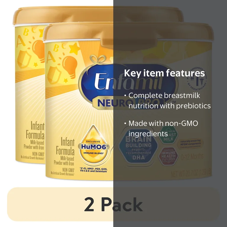 2 pack) Enfamil NeuroPro Baby Formula, Brain Building Duo DHA