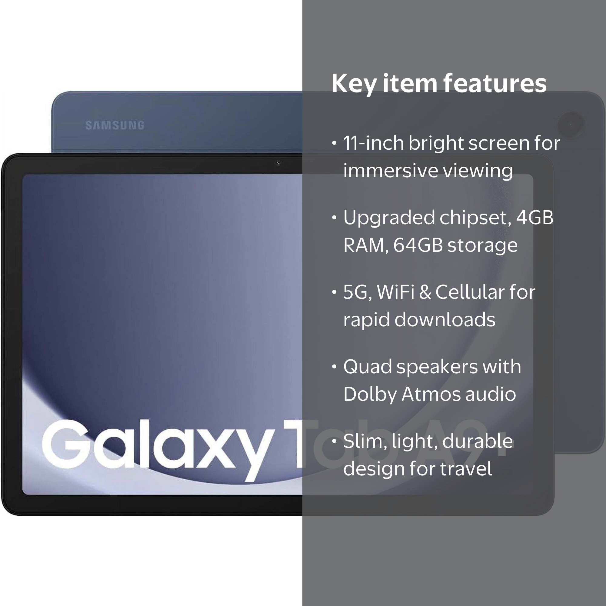 Galaxy Tab A9* 5G 本体セルラータイプ Samsung Galaxy Tab A9+ Plus 5G ( Wifi + Cellular ) 11” inch Wifi