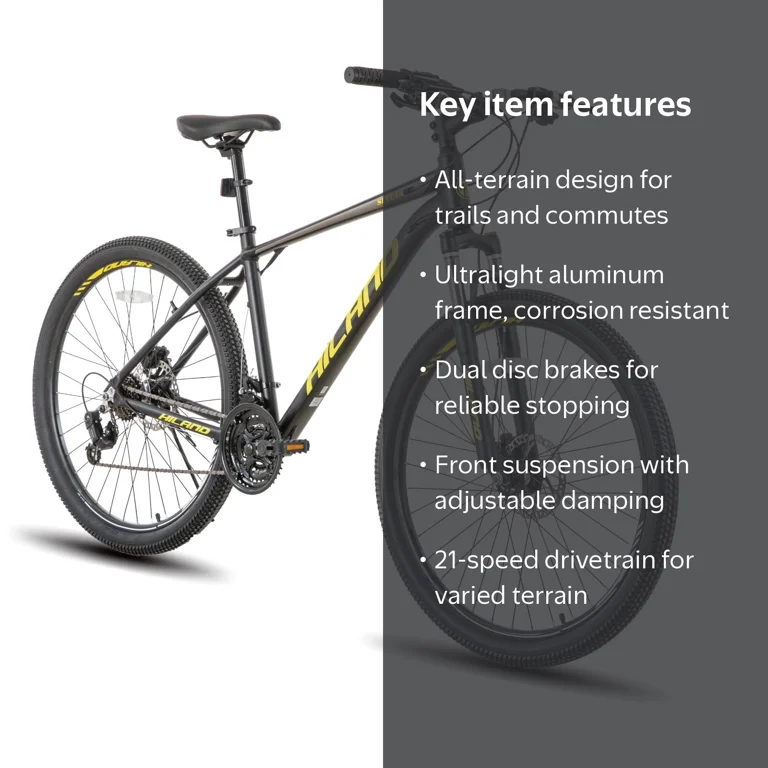 HILAND Aluminum Mountain Bike 27.5 inch Wheels 21 Speeds Lock-Out