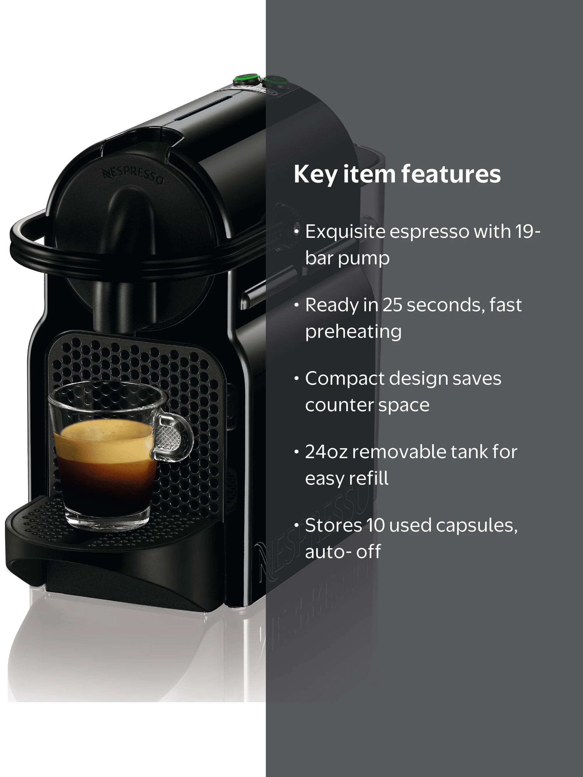 De'Longhi Nespresso Inissia Compact Coffee Maker, Small Espresso
