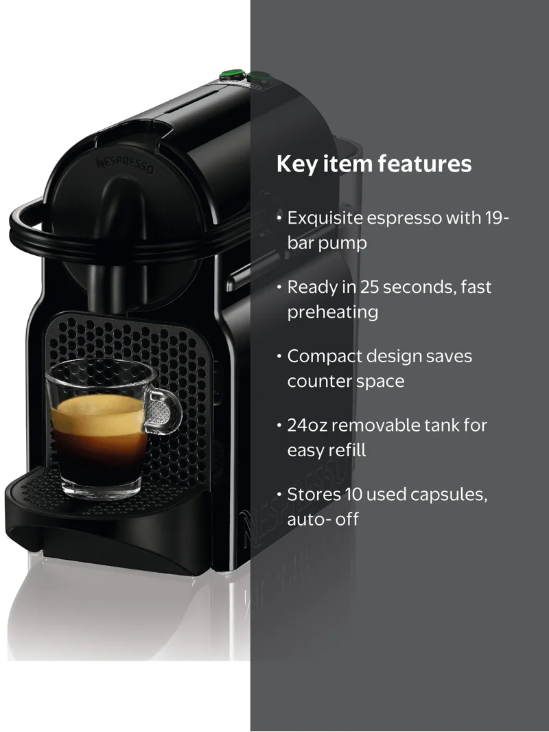 De'Longhi Nespresso Inissia Compact Coffee Maker, Small Espresso