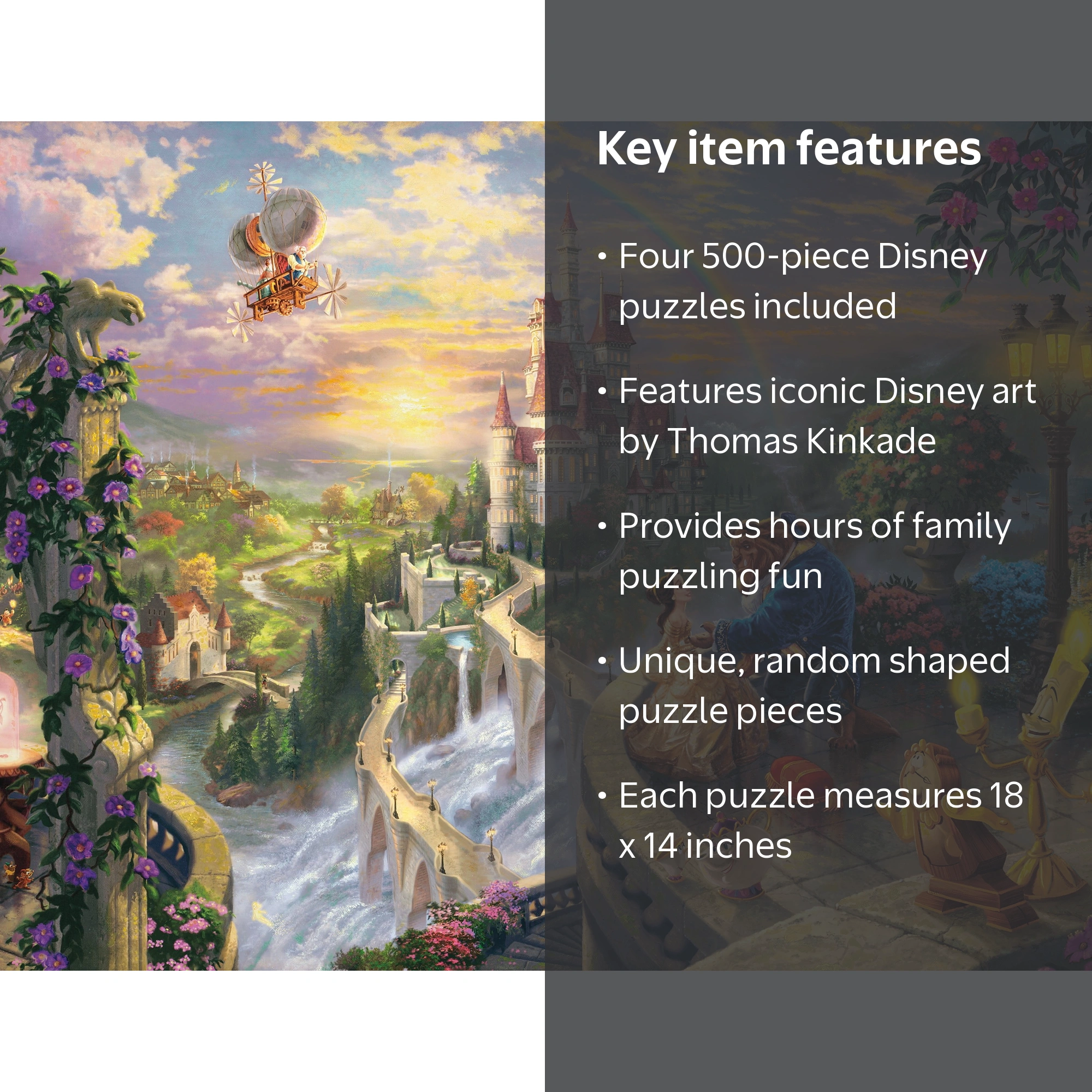 Ceaco - Thomas Kinkade - Disney - 4 in 1 Interlocking Jigsaw