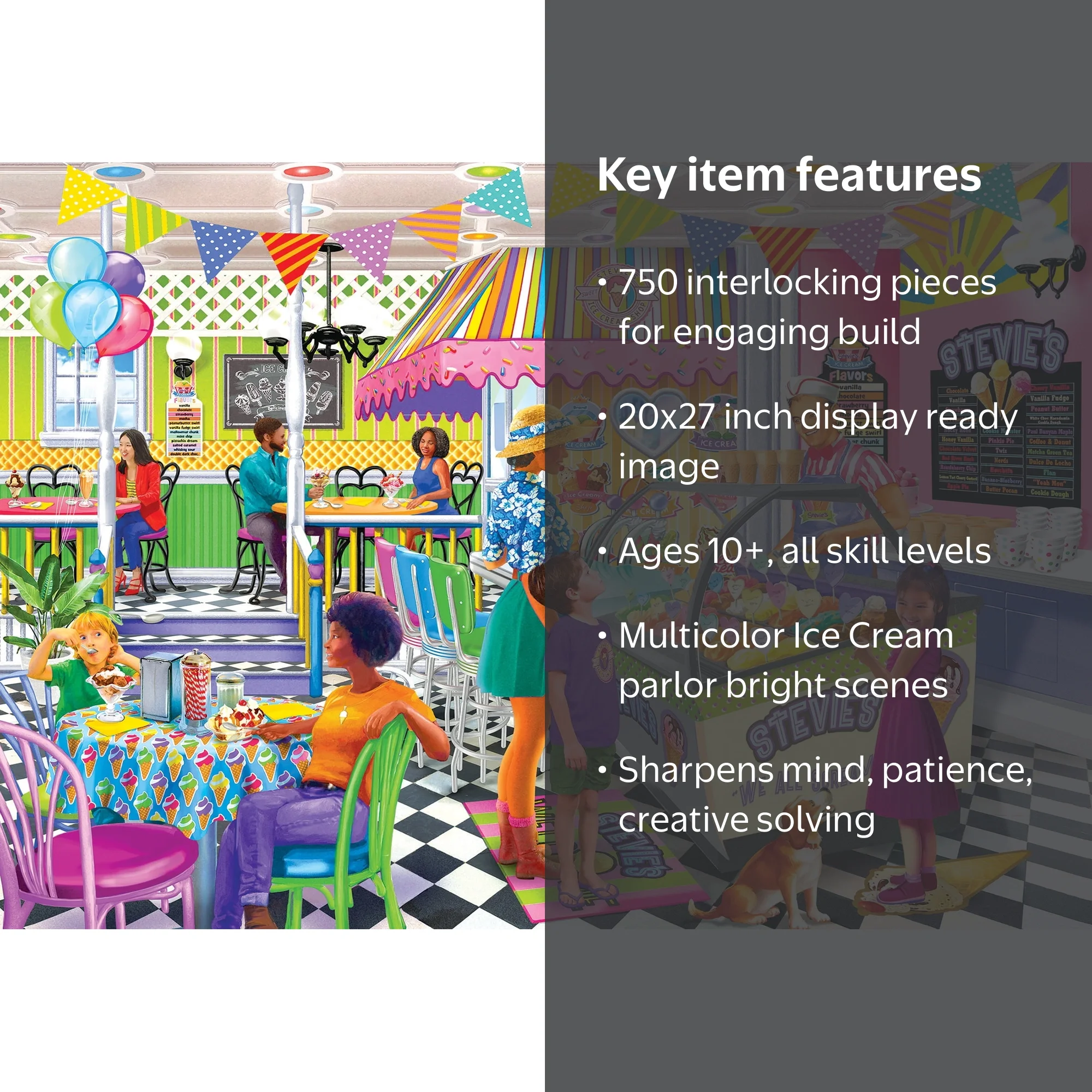 RoseArt Colorluxe 750-Piece Ice Cream Parlor Adult Jigsaw Puzzle