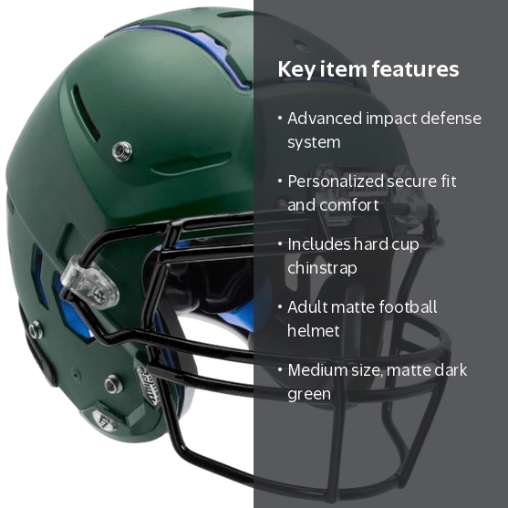 Schutt F7 VTD Adult Matte Football Helmet, Size Medium, Matte Dark
