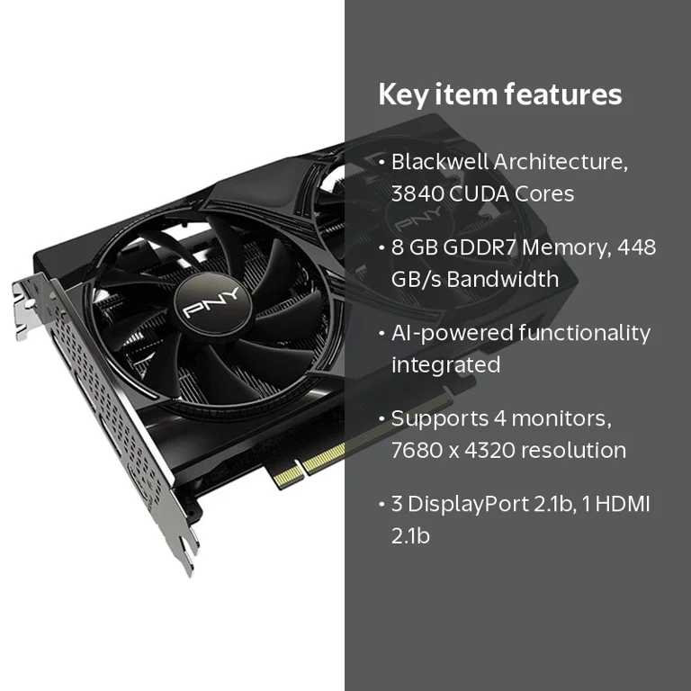 PNY VCG50608DFXPB1 GeForce RTX 5060 8GB Dual Fan Graphics Card