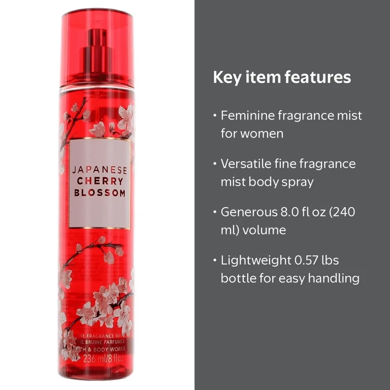 Bath & Body Works Japanese Cherry Blossom Fragrance Mist, 8 oz