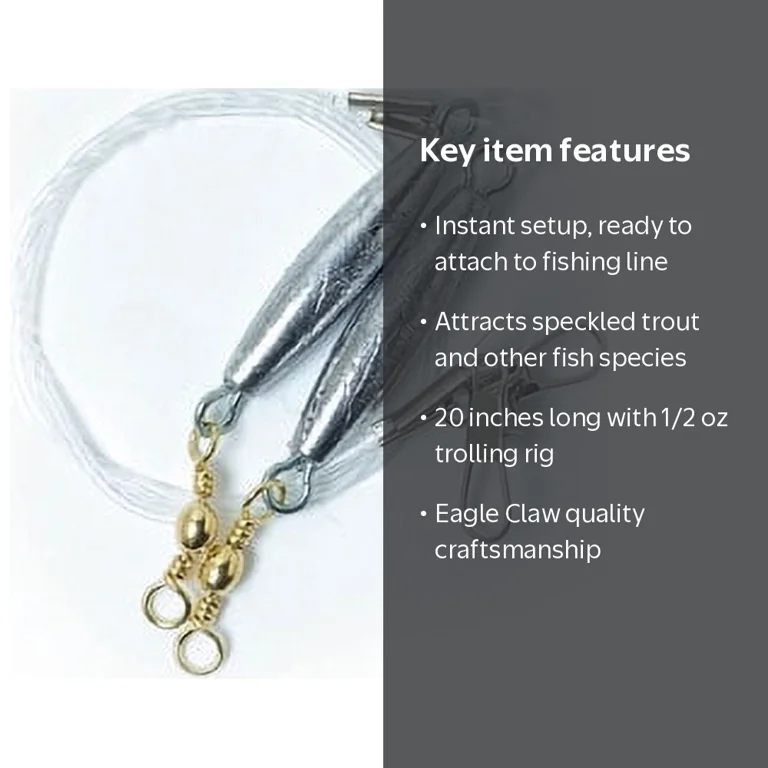 Eagle Claw Lazer Sharp 20in Speckled Trout Leader with 1/2 oz