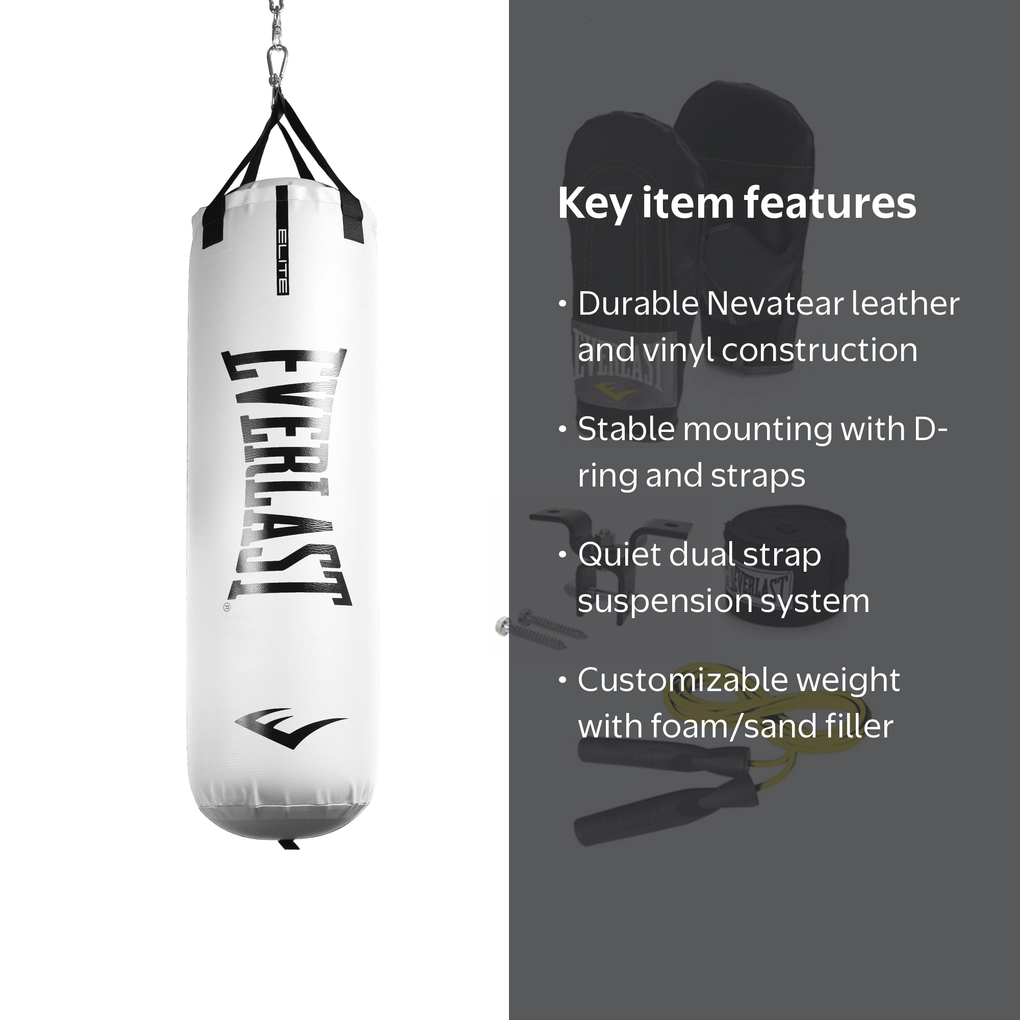 80lb Elite2 WHT Hvy Bag Kit - Walmart.com