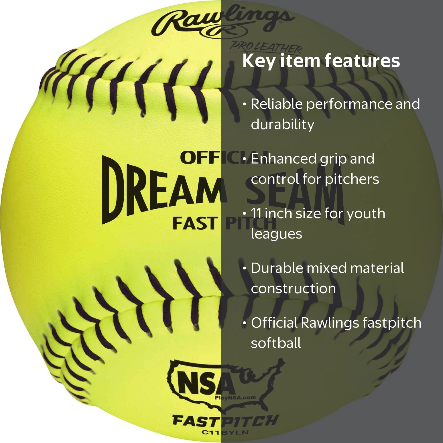 Rawlings NSA Raised Seam 11