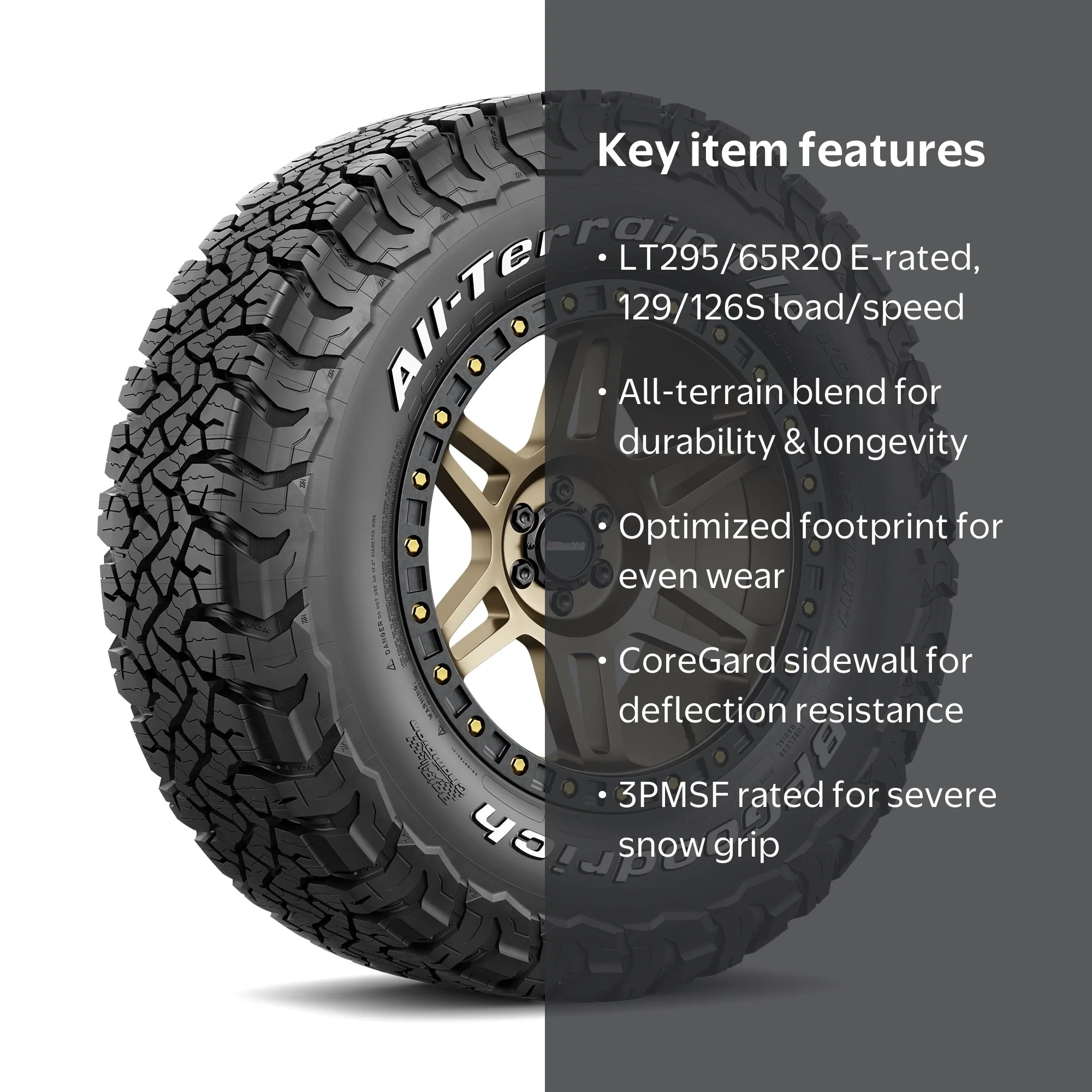 BFGoodrich, All-Terrain T/A KO3, LT295/65R20 129/126S E, Severe