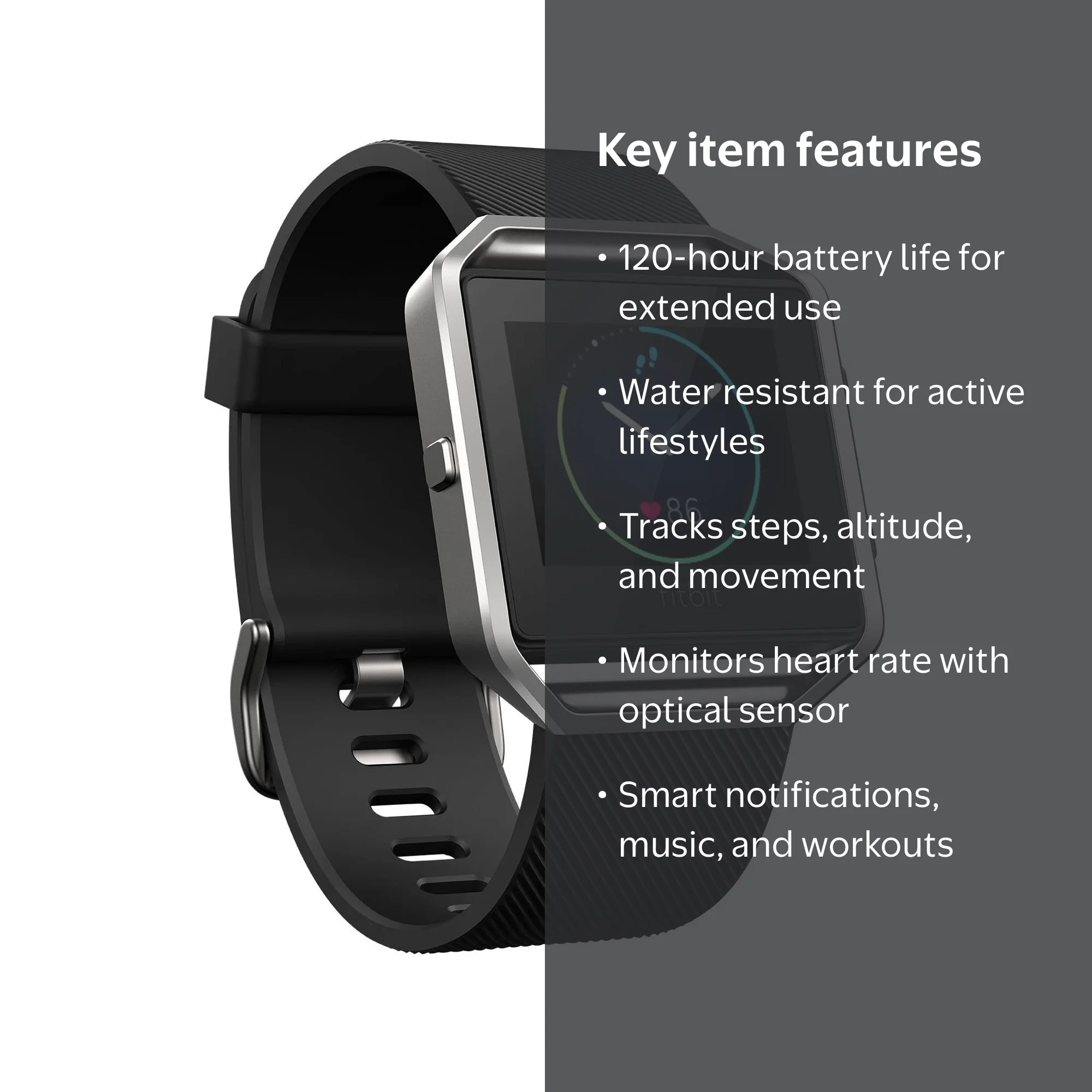 Fitbit Blaze Large - Heart Rate Fitness Watch Tracker, Water