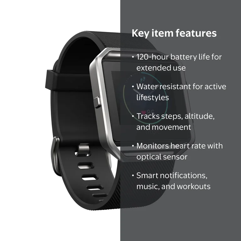 Fitbit Blaze Large - Heart Rate Fitness Watch Tracker, Water