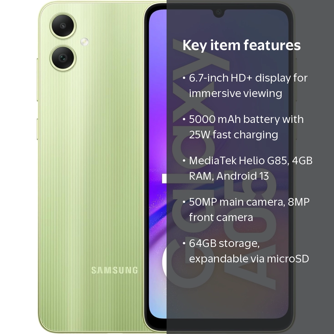 Samsung Galaxy A05 本体 Samsung Galaxy A05 64GB 4GB RAM 6.7