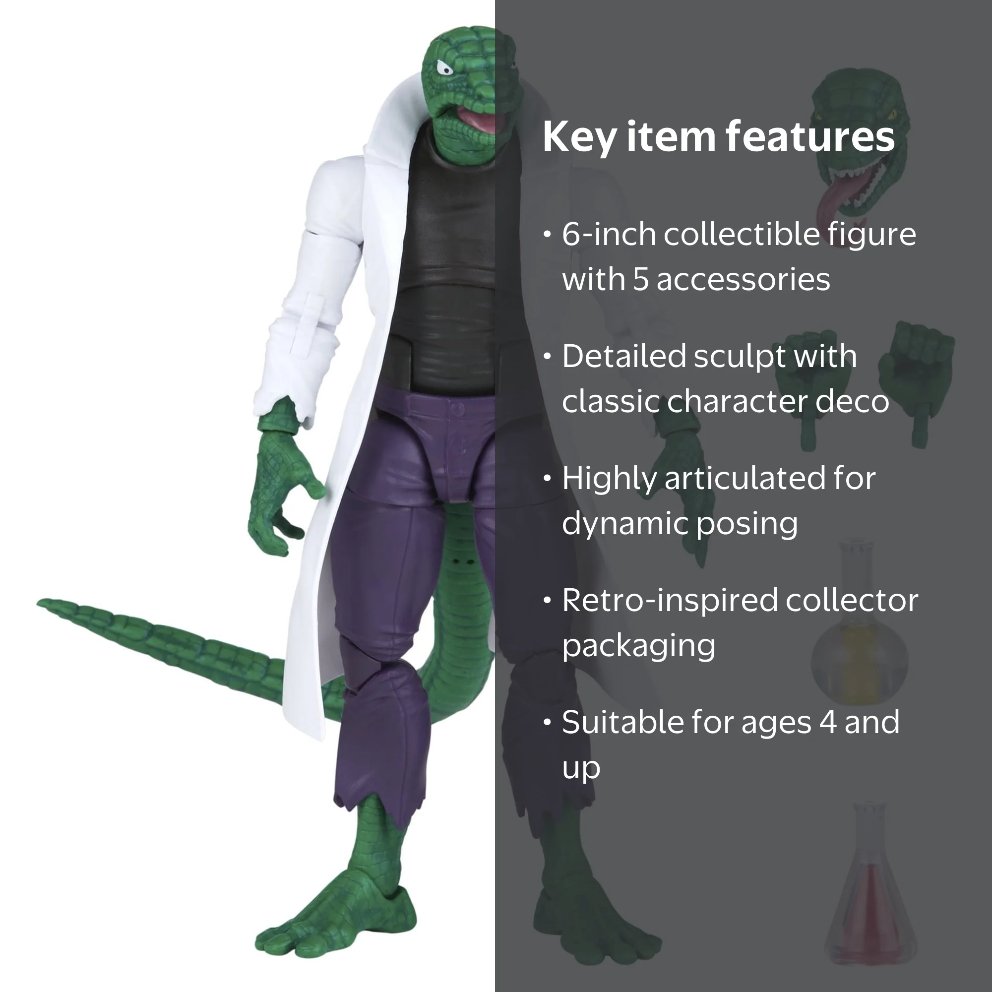 Marvel Legends Series Spider-Man Toy: 6-inch Marvel's Lizard Retro