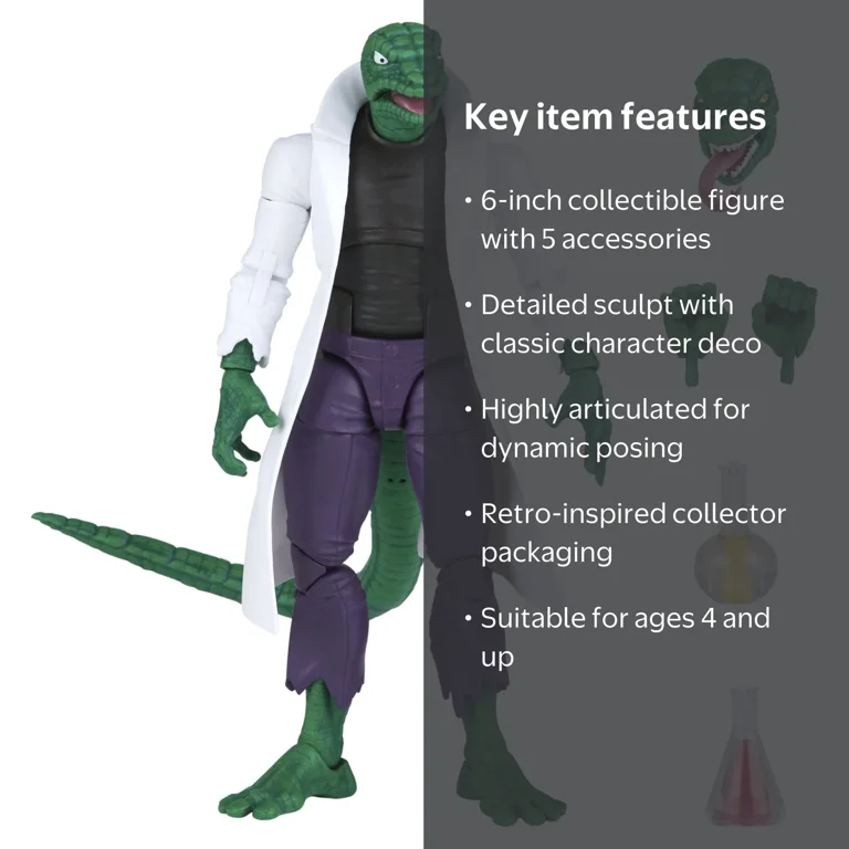 Marvel Legends Series Spider-Man Toy: 6-inch Marvel's Lizard Retro