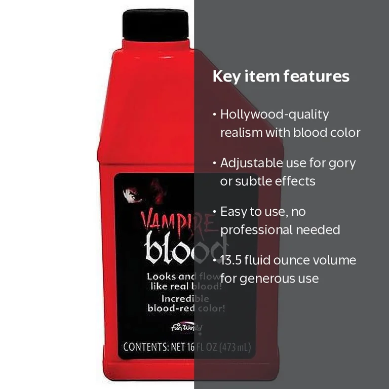 Fun World Artificial Vampire Blood Halloween Bottle - Walmart.com