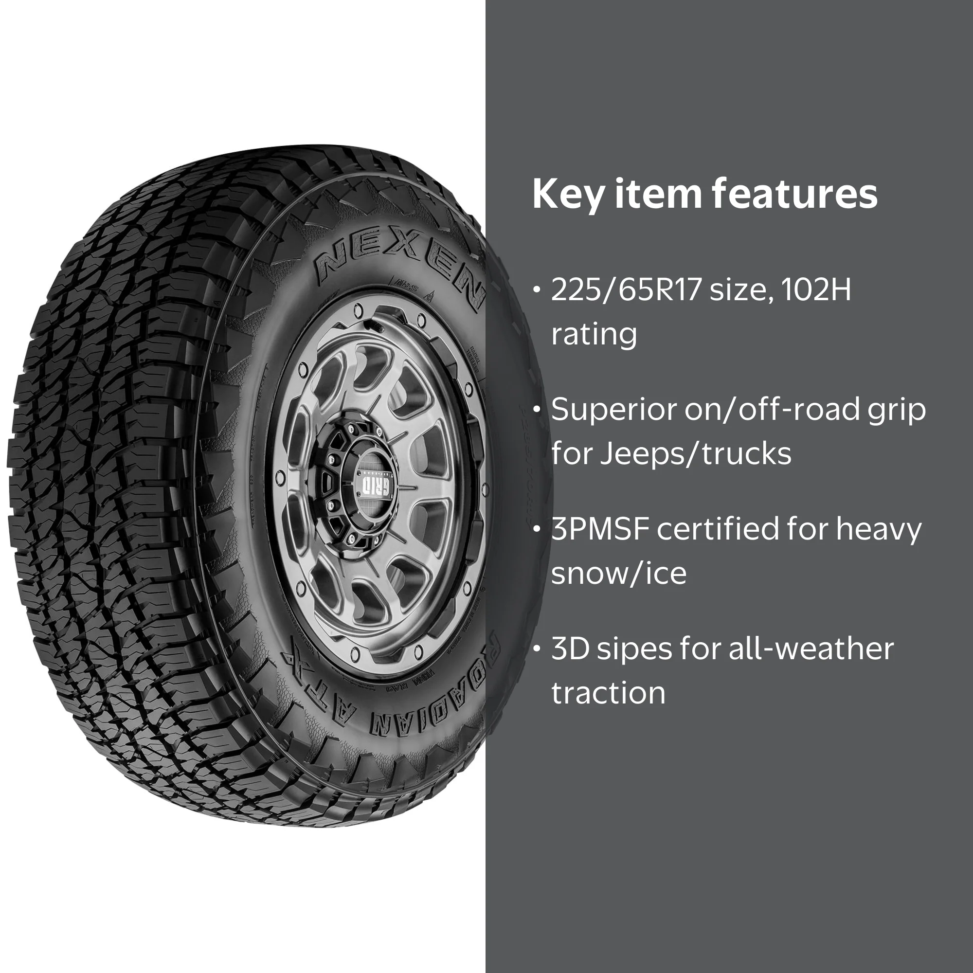Nexen Roadian ATX All Terrain 225/65R17 102H Light Truck Tire
