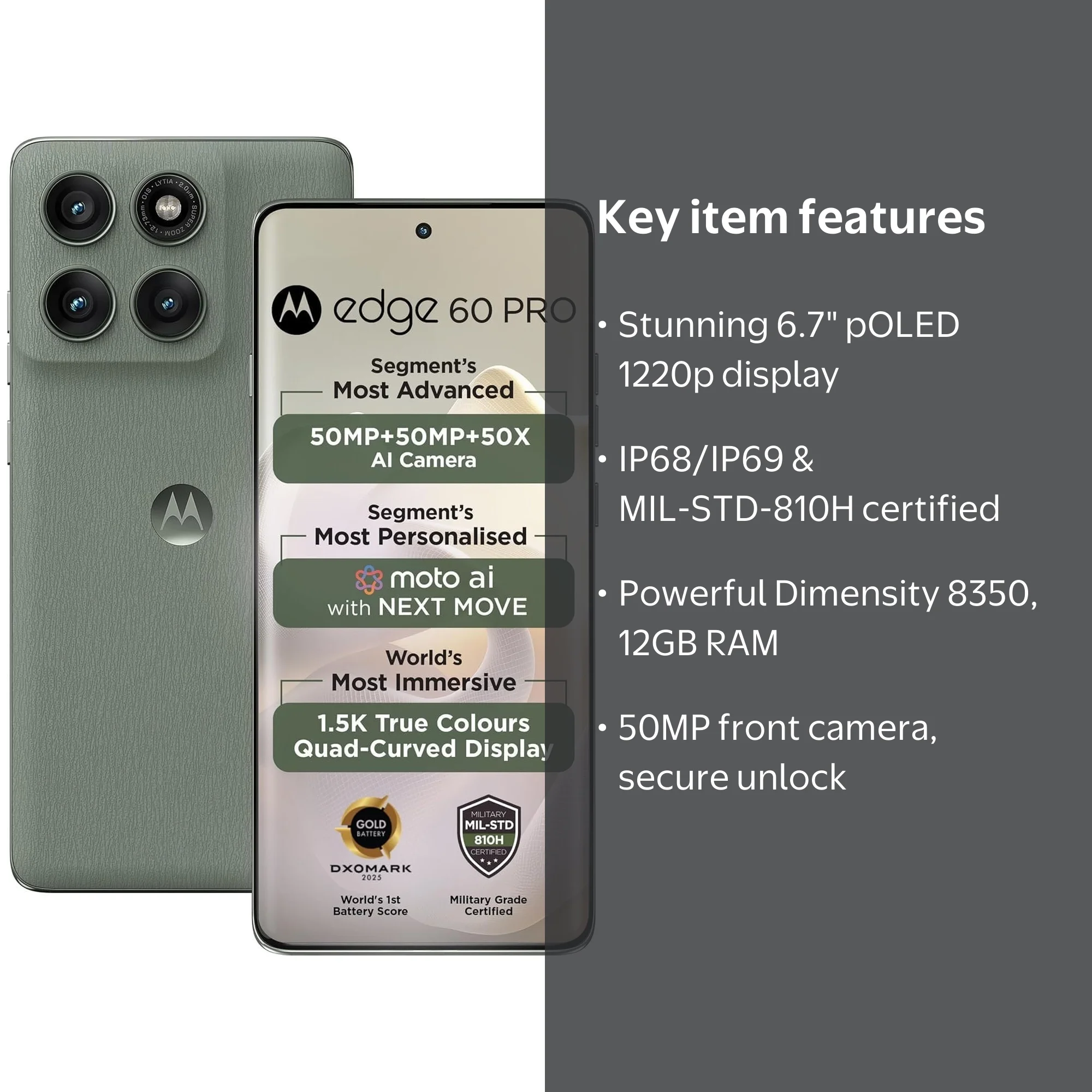 Motorola, Moto Edge 60 Pro 5G, XT2507-1, 512GB+12GB NFC 50MP