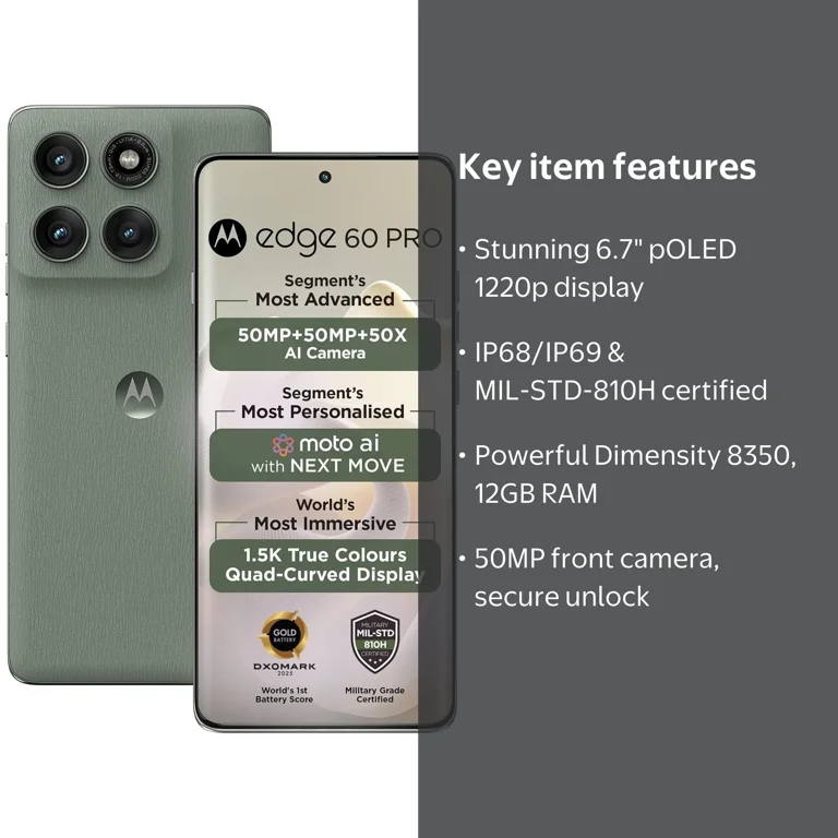 Motorola, Moto Edge 60 Pro 5G, XT2507-1, 512GB+12GB NFC 50MP