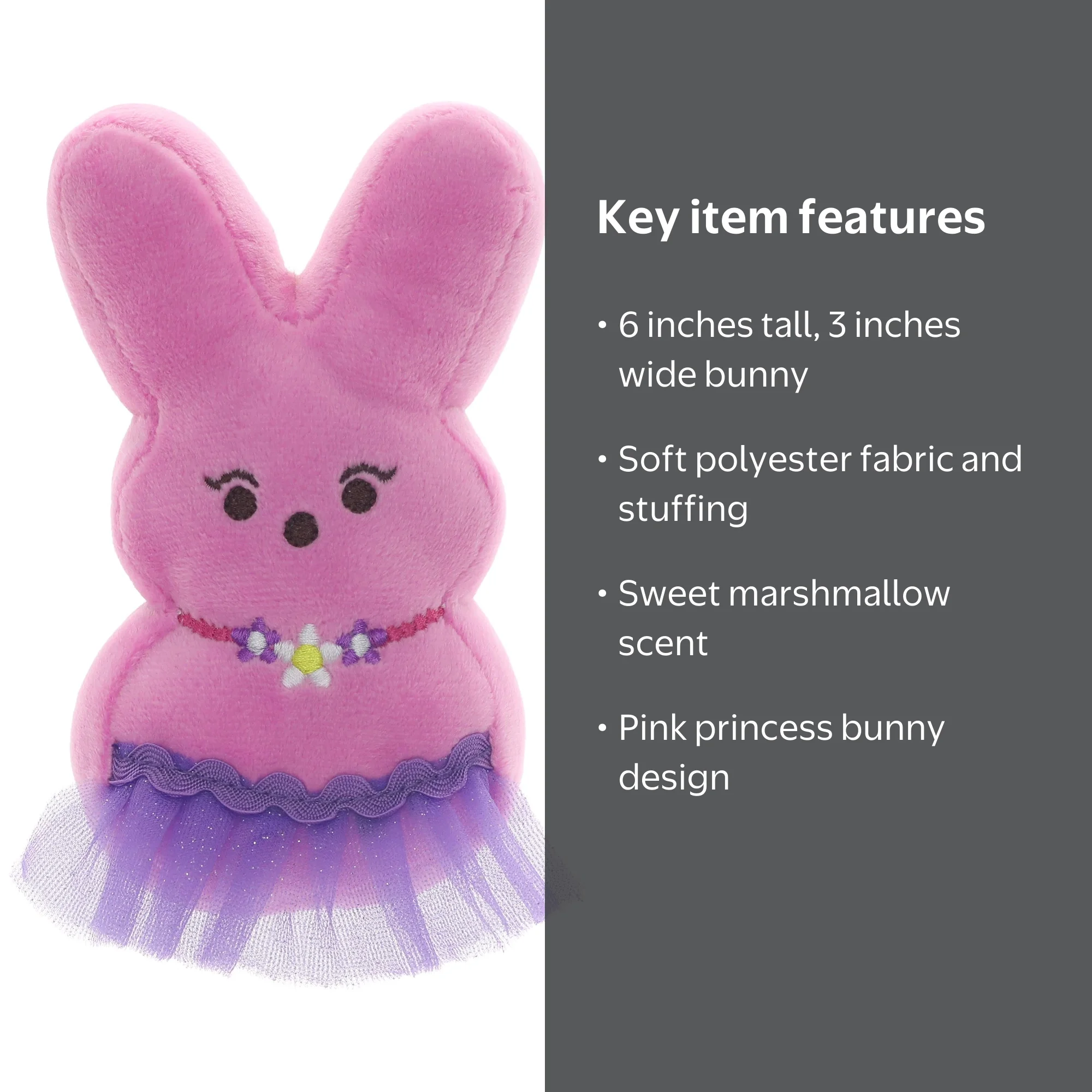 PEEPS® 6-Inch Pink Bunny Marshmallow-Scented Plush Toy — Princess