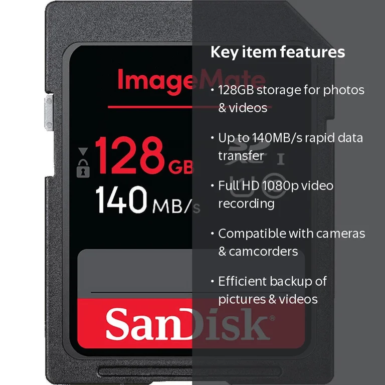 SanDisk ImageMate 128GB SDXC Flash Memory Card, UHS U1, Class 10