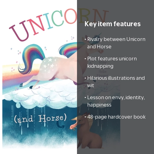 Unicorn and Horse Children's Hardcover Book by David W Miles