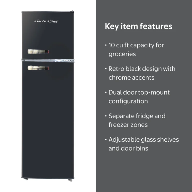 Arctic Chef 10 Cu. ft. Retro Refrigerator, Top Mount Apartment